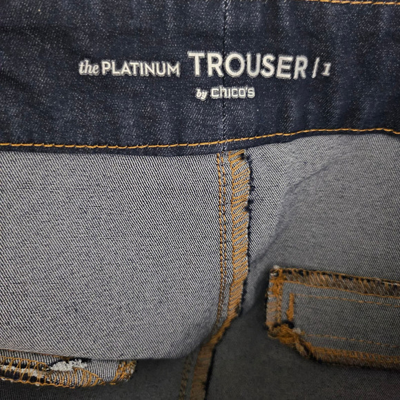CHICOS Denim The Platinum Trouser Wide Leg Jeans sz 1 short - Picture 4 of 8